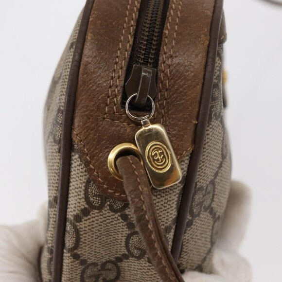 Authentic GUCCI GG Supreme Web Sherry Line Bag PVC Beige Gold 89 02 066 - Picture 6 of 16